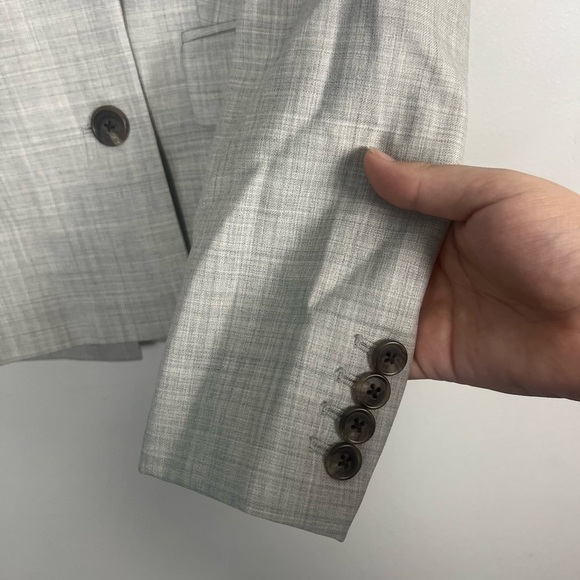 J. Crew Double-Breasted Blazer in Super 120s Wool grey size 8 - Picture 4 of 8